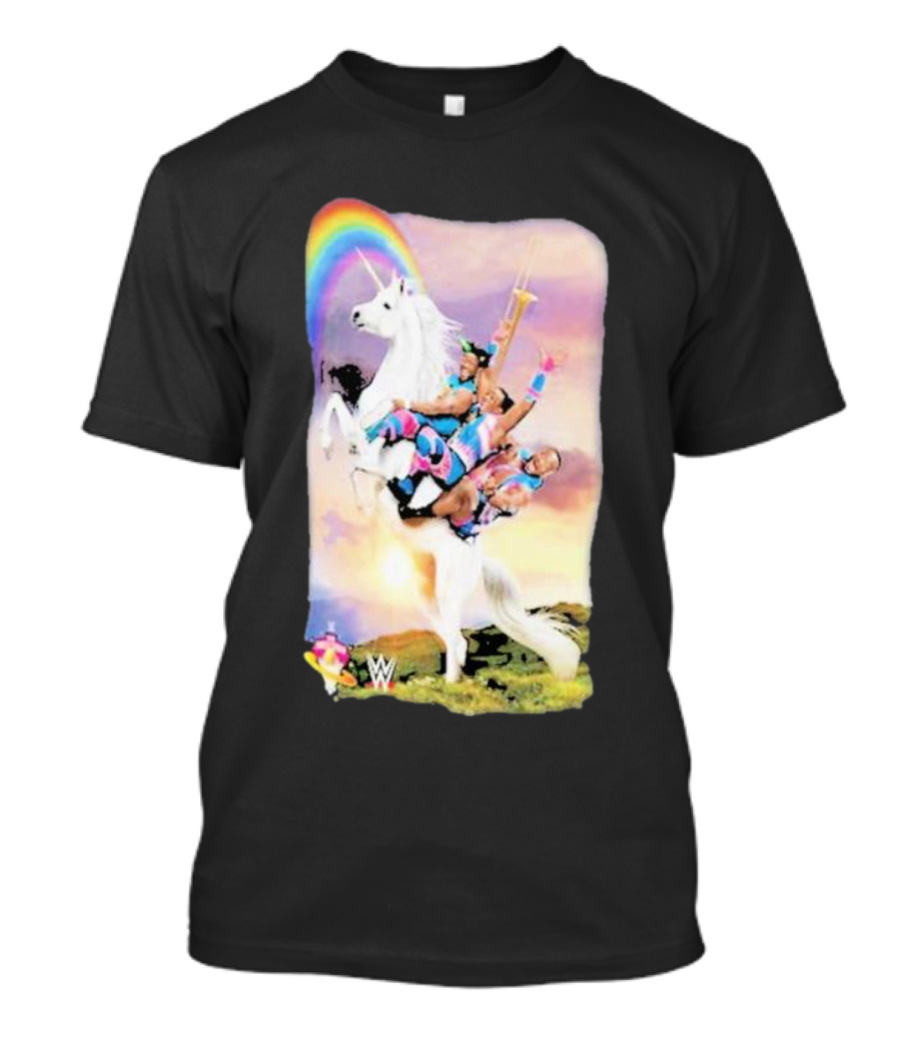 WWE New Day Riding Unicorn With Rainbow Ripple Junction T-Shirt