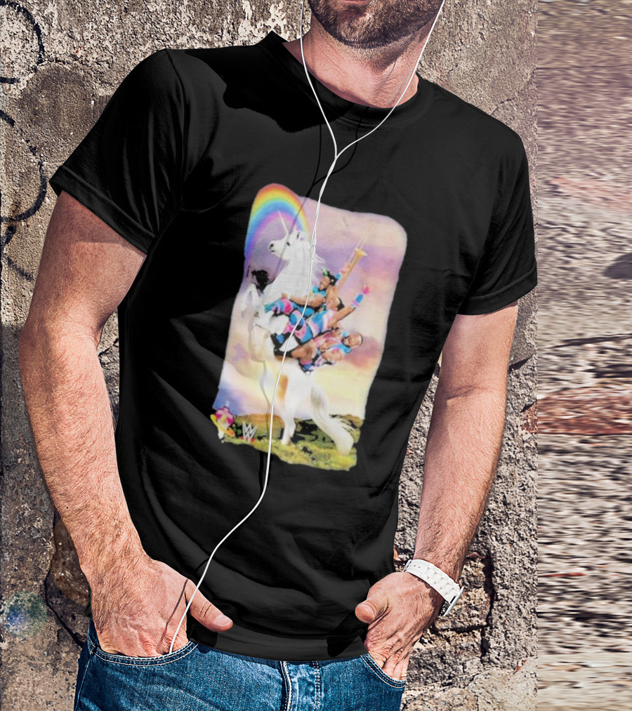 WWE New Day Riding Unicorn With Rainbow Ripple Junction T-Shirt