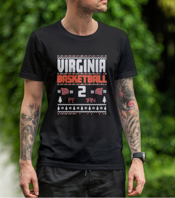 Virginia Basketball Reece Beekman 2 Pe 1an Winter Holiday T-Shirt