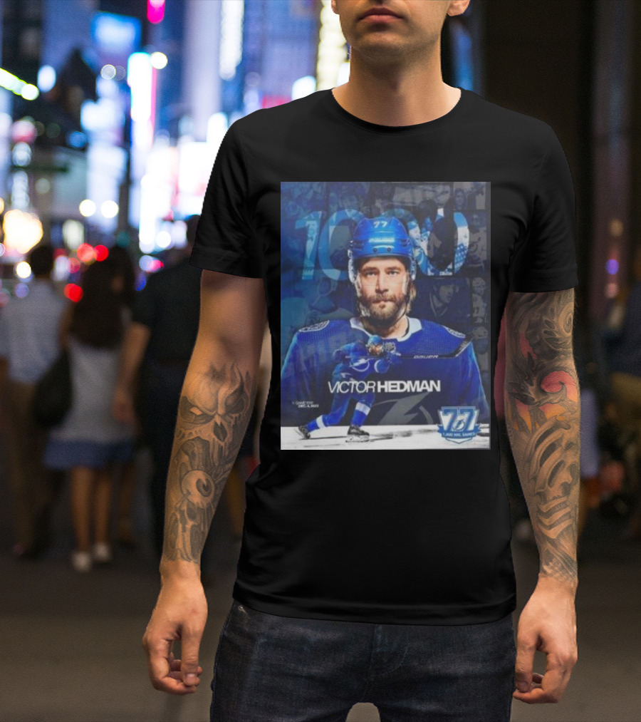 Victor Hedman 1000 NHL Games Milestone T-Shirt
