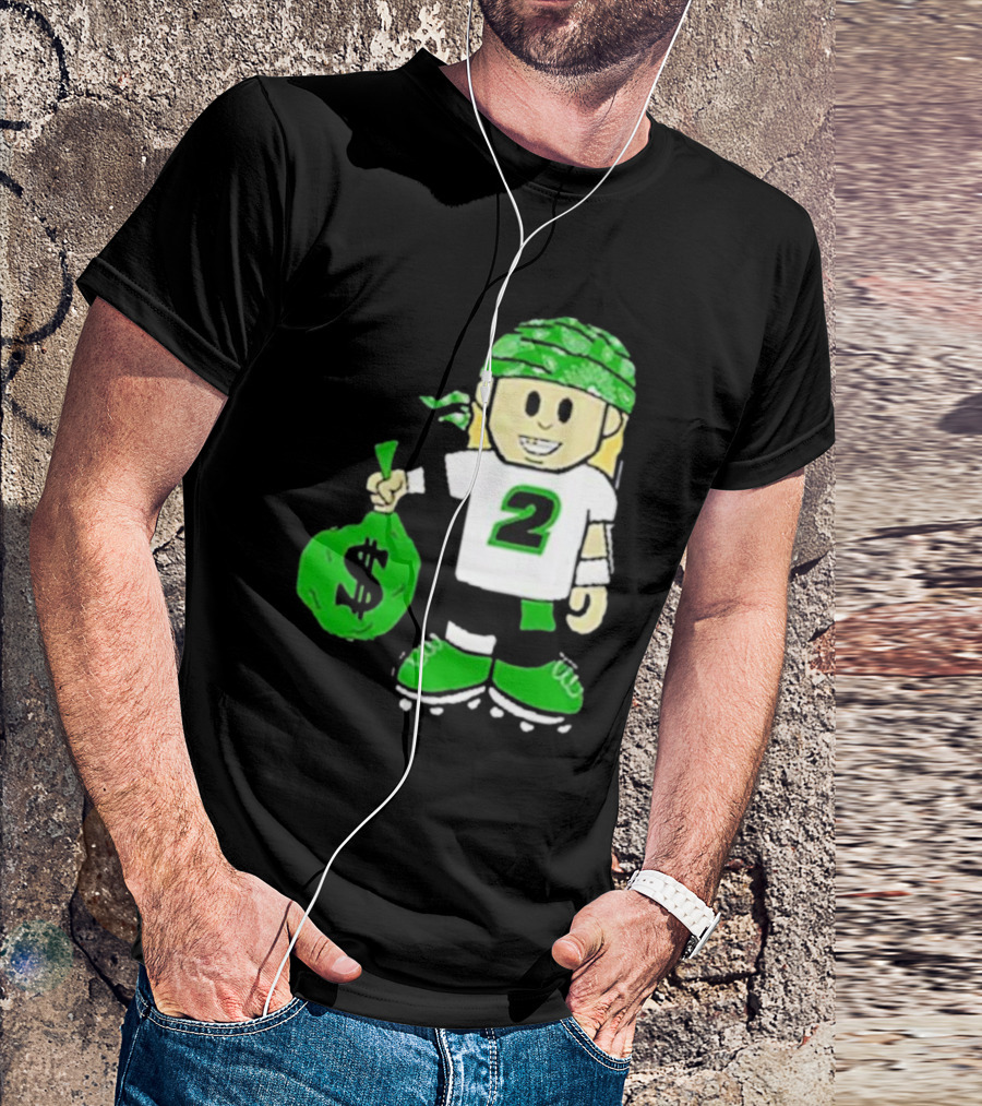 Football Player Number 2 Kids Money Bag Cartoon T-Shirt