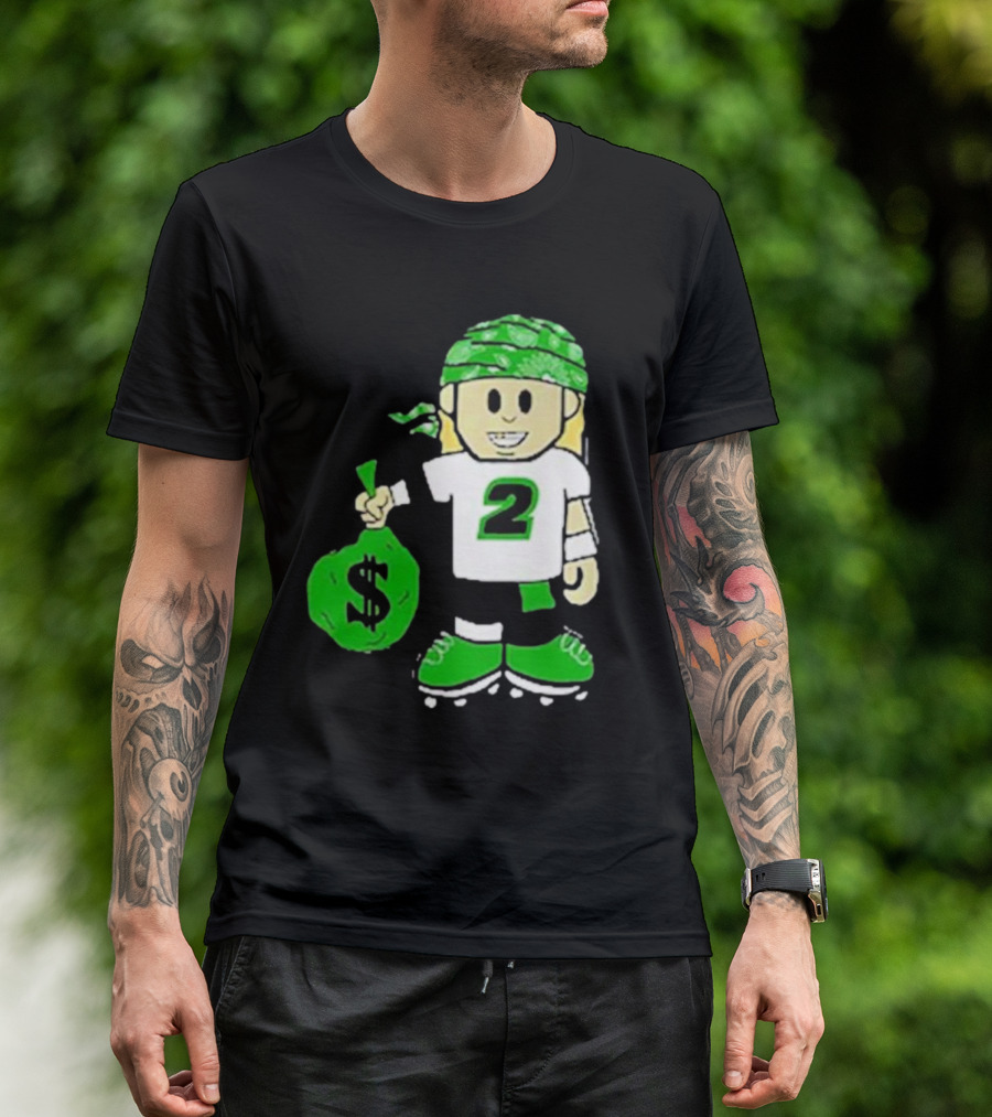 Football Player Number 2 Kids Money Bag Cartoon T-Shirt