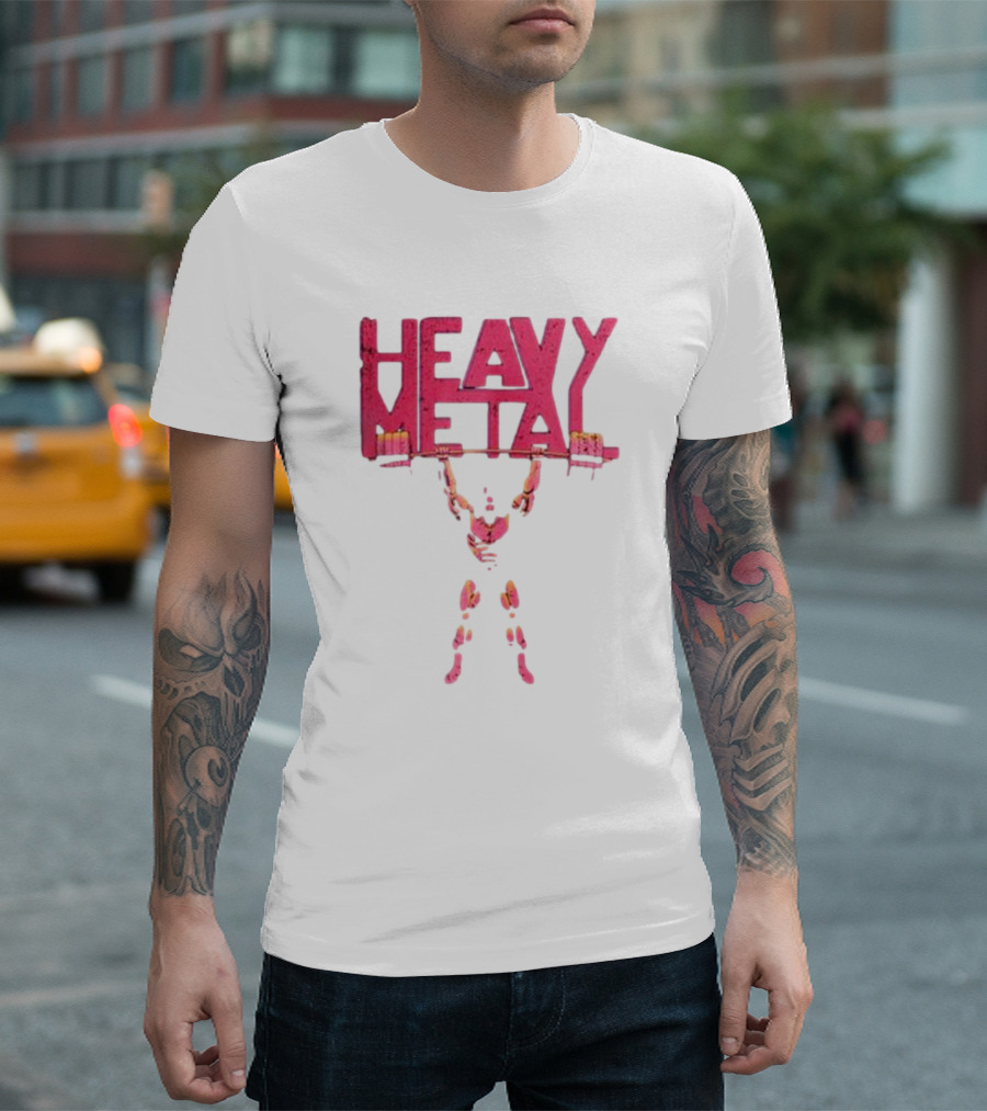 HEAVY METAL OVERHEAD PRESS LIFTING BARBELL T-Shirt