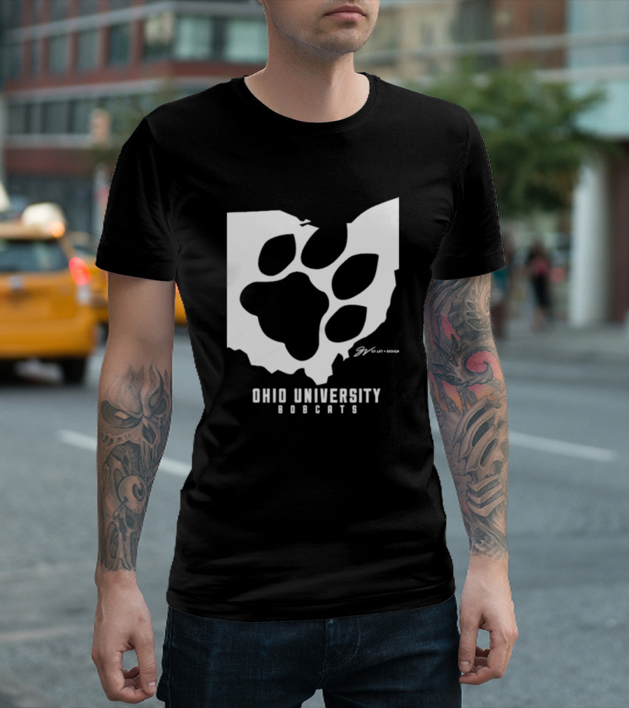 Ohio University Bobcats Paw Prints T-Shirt
