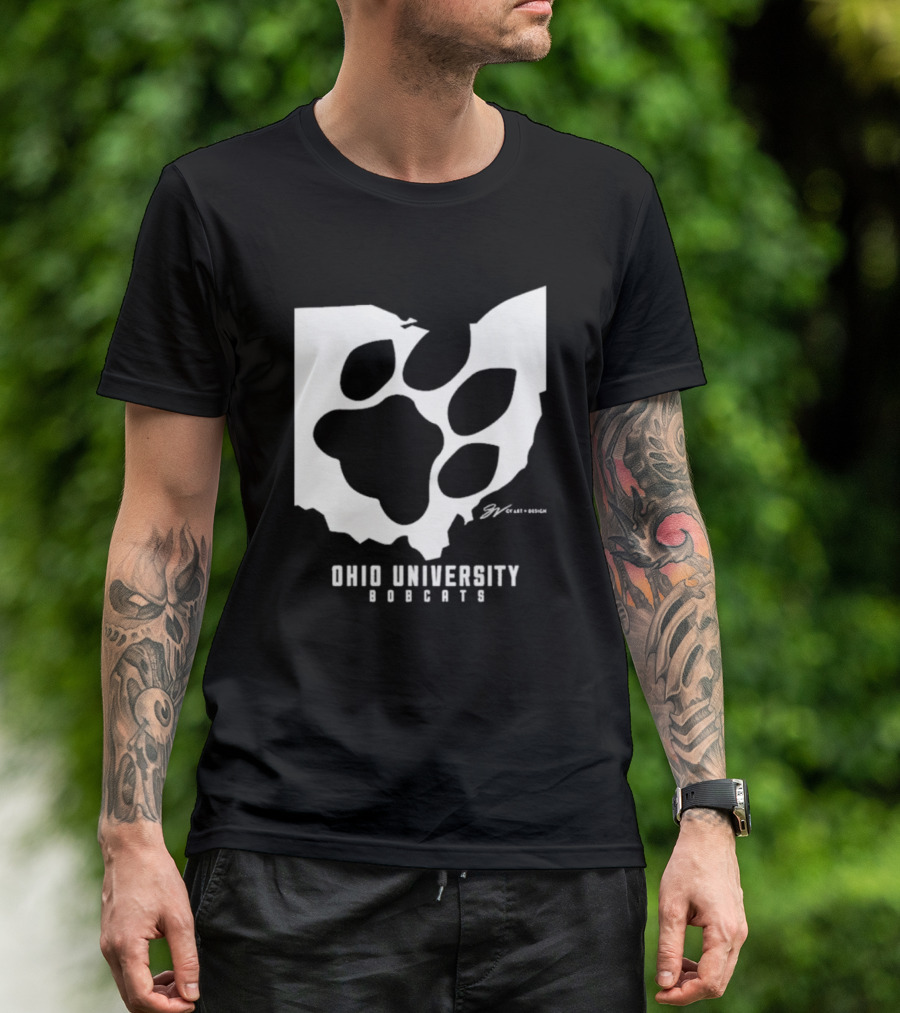 Ohio University Bobcats Paw Prints T-Shirt