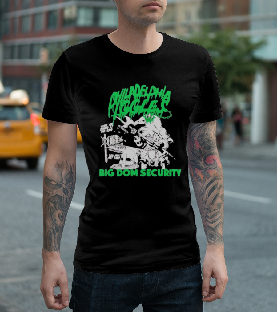 Philadelphia Eagles Big Dom Security Fierce Armored Guard with Spiked Bat T-Shirt