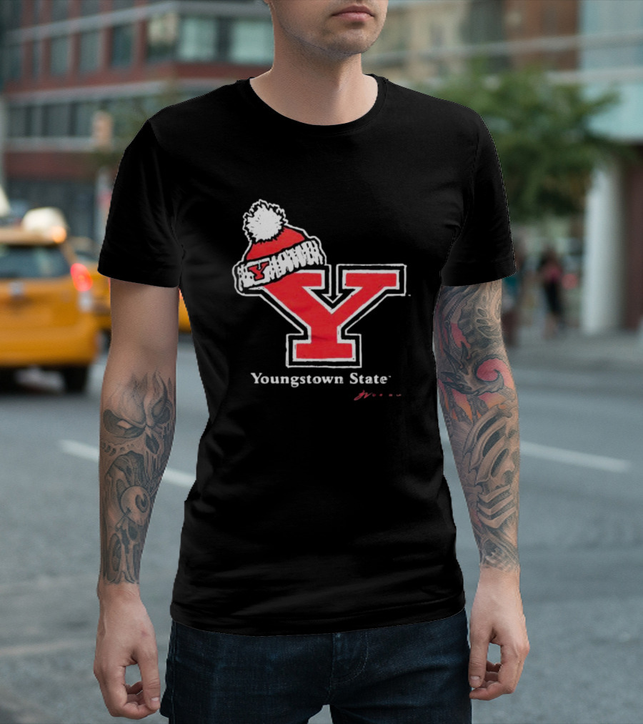 Youngstown State Y Logo with Knit Hat T-Shirt