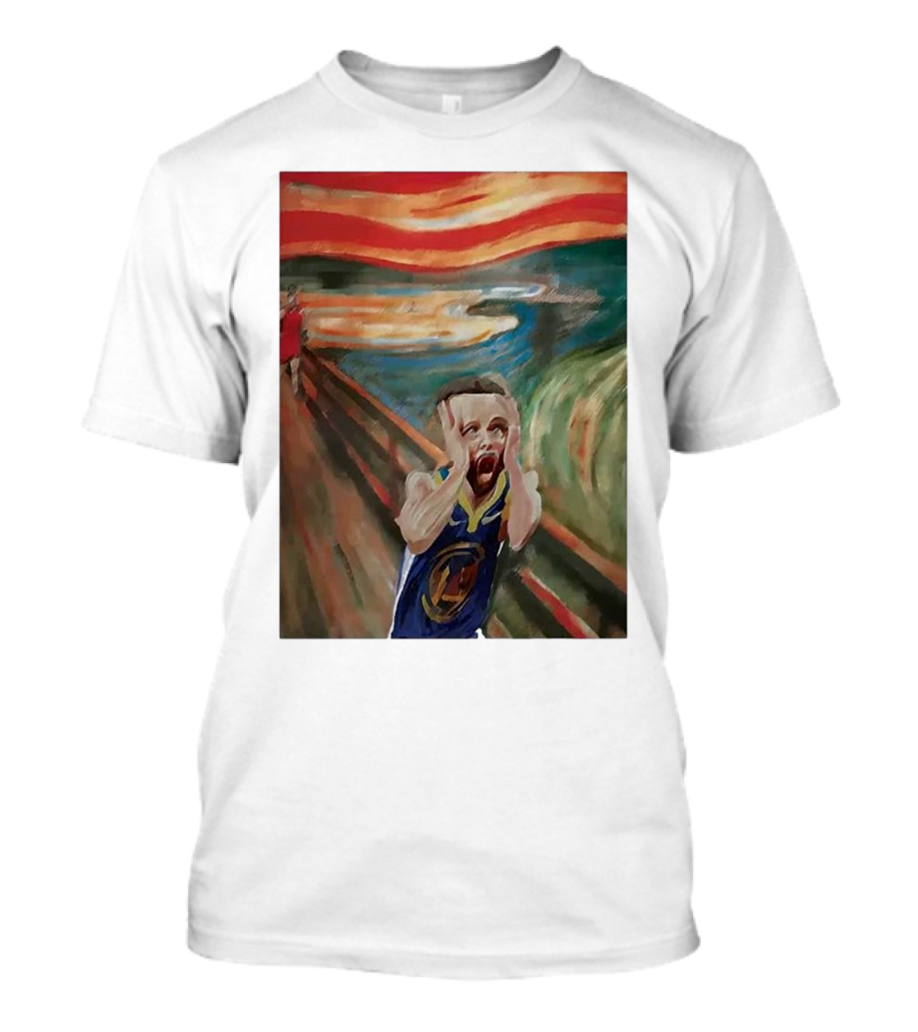 Scream Stephen Curry Warriors Basketball Painting T-Shirt