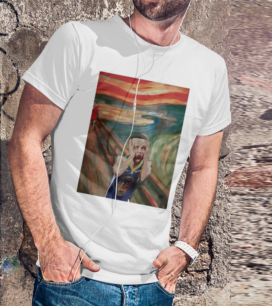 Scream Stephen Curry Warriors Basketball Painting T-Shirt
