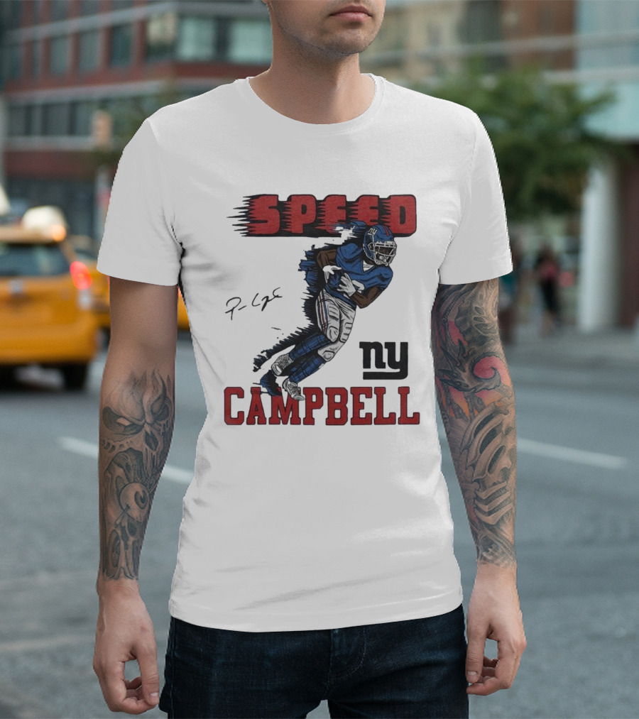 Giants Speed Campbell Signature NY Football T-Shirt