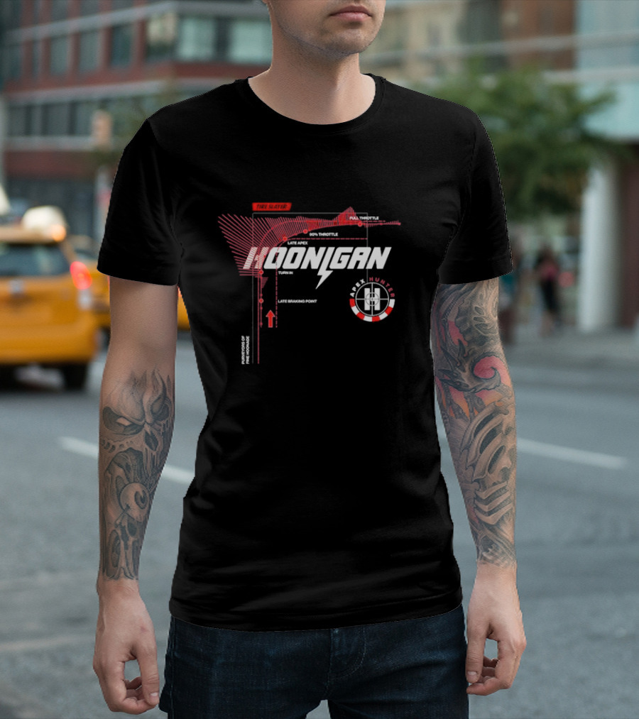 Hoonigan Apex Hunter Full Throttle Tire Slayer Racing Diagram T-Shirt