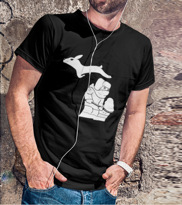 Michigan Snow Shoveling And Skiing Hare T-Shirt