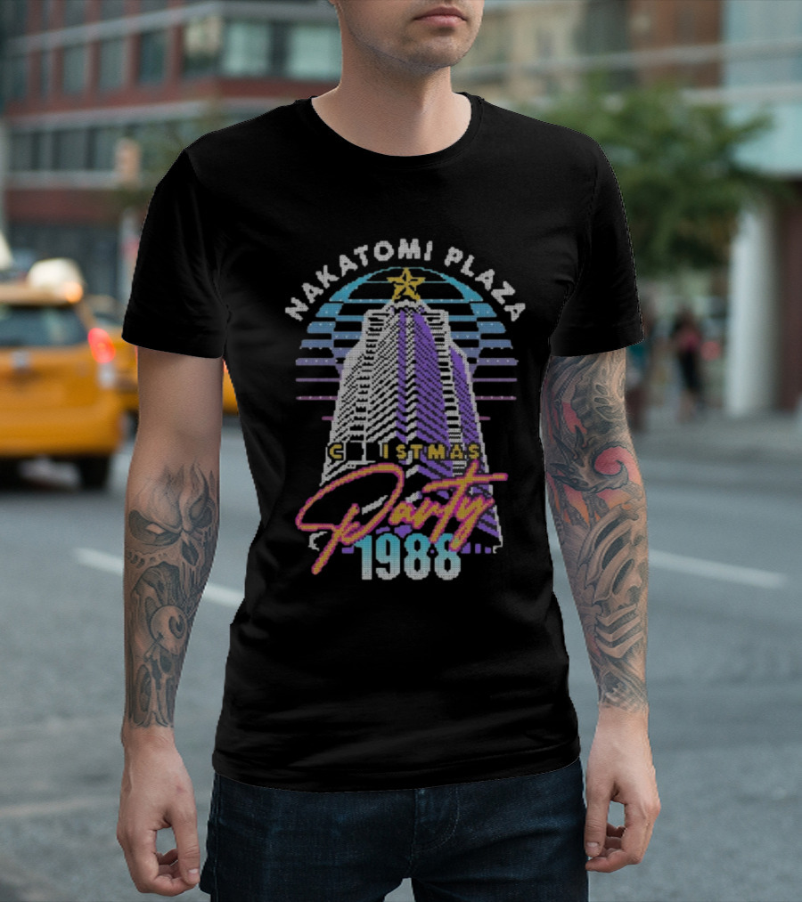 Nakatomi Plaza Christmas Party 1988 Vintage Sweater Bruce Plaza T-Shirt