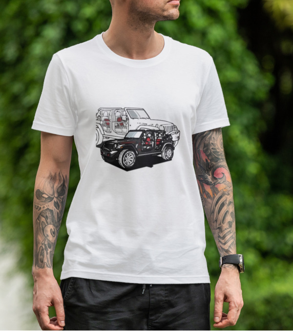 Tunic Jeep Car Illustration With Adventure Elements T-Shirt