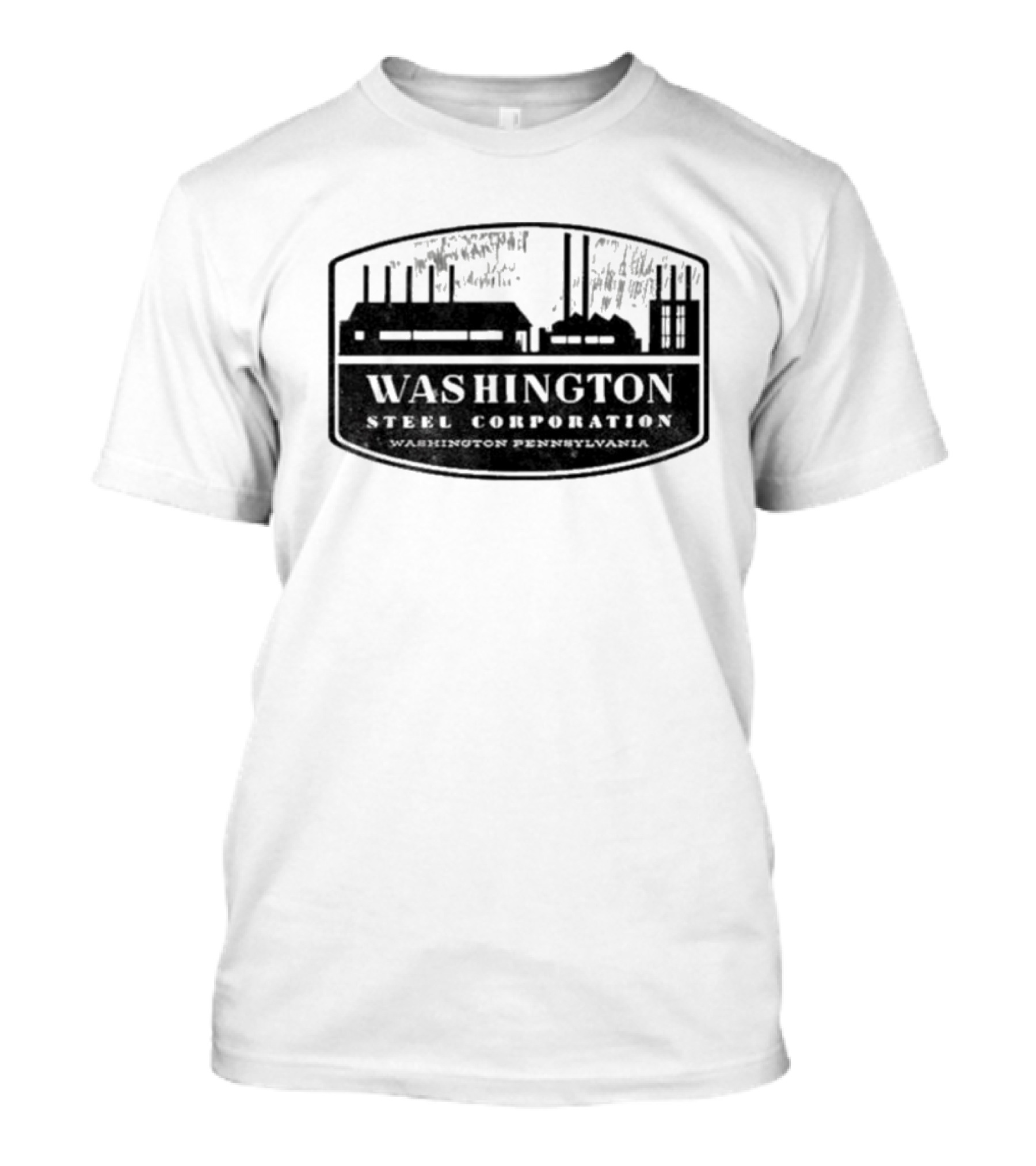 Washington Steel Corporation Washington Pennsylvania Vintage Industrial Look T-Shirt