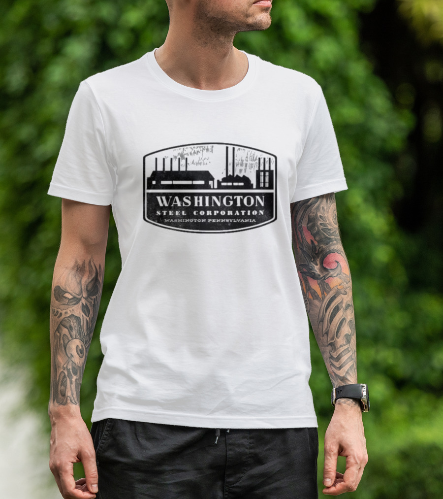 Washington Steel Corporation Washington Pennsylvania Vintage Industrial Look T-Shirt