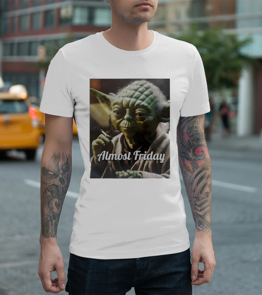Almost Friday Yoda Star Wars Smoking T-Shirt