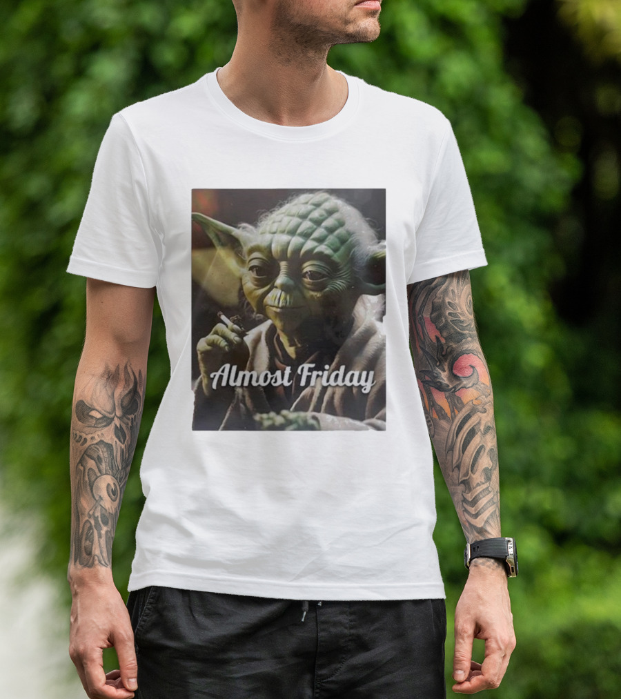Almost Friday Yoda Star Wars Smoking T-Shirt