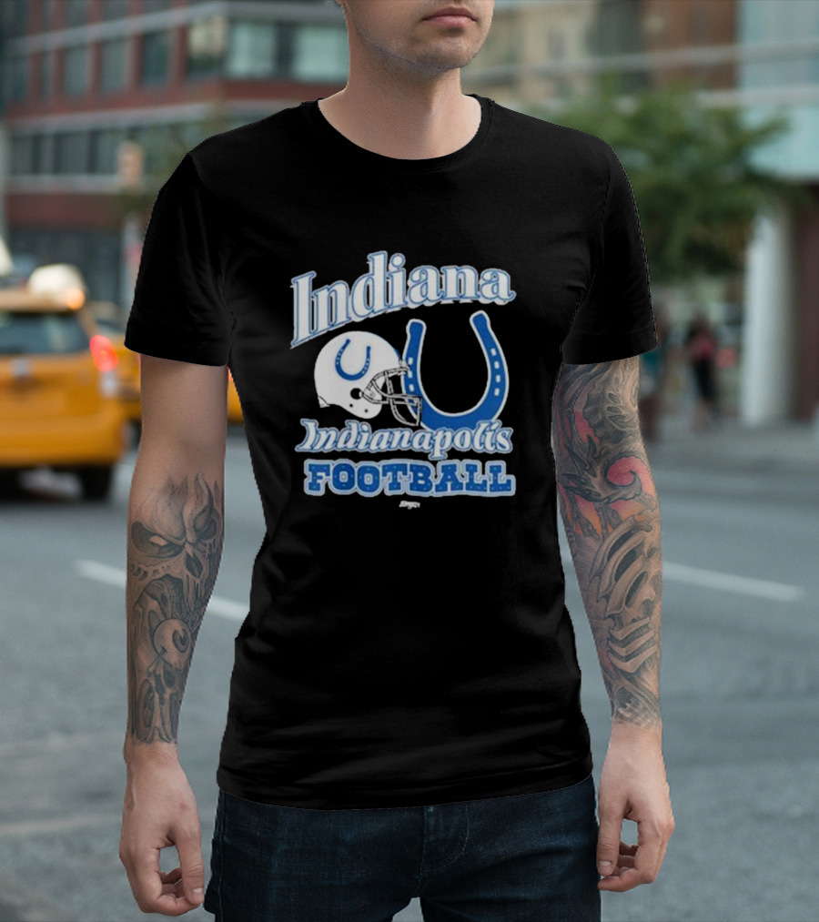 Indiana Indianapolis Colts Football Helmet Horseshoe T-Shirt