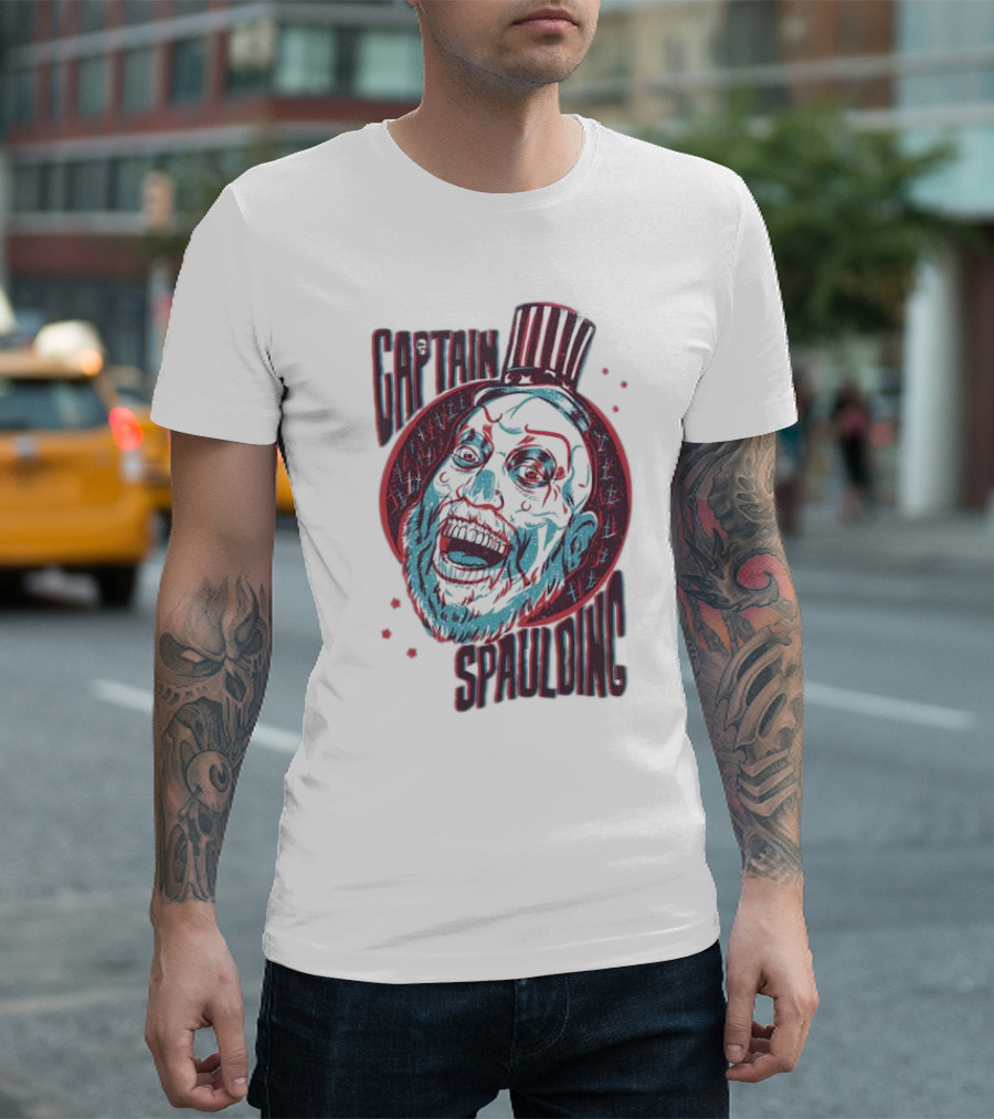 Captain Spaulding 3D Portrait House of 1000 Corpses T-Shirt