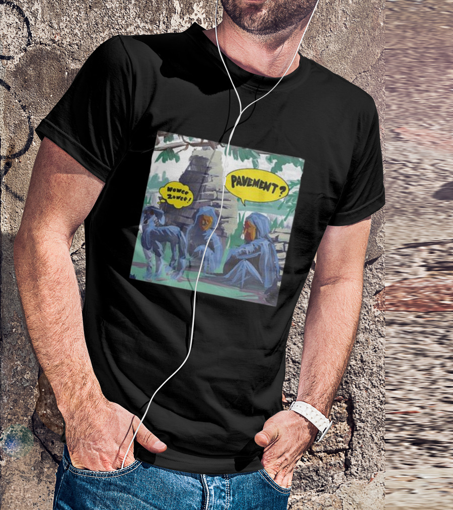 Pavement Wowee Zowee Speech Bubbles And Hooded Figures In Outdoor Scene T-Shirt