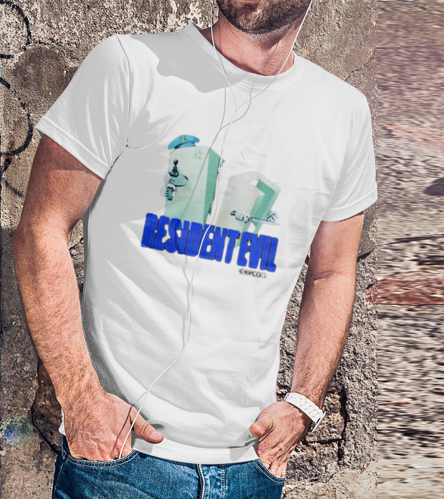 Resident Evil Capcom Tofu Parody Featuring Knife And Hat T-Shirt