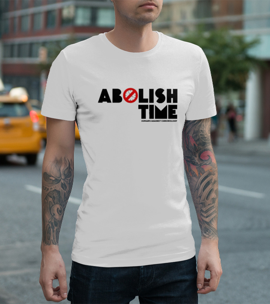 Abolish Time Symbol with Humans Against Chronology T-Shirt