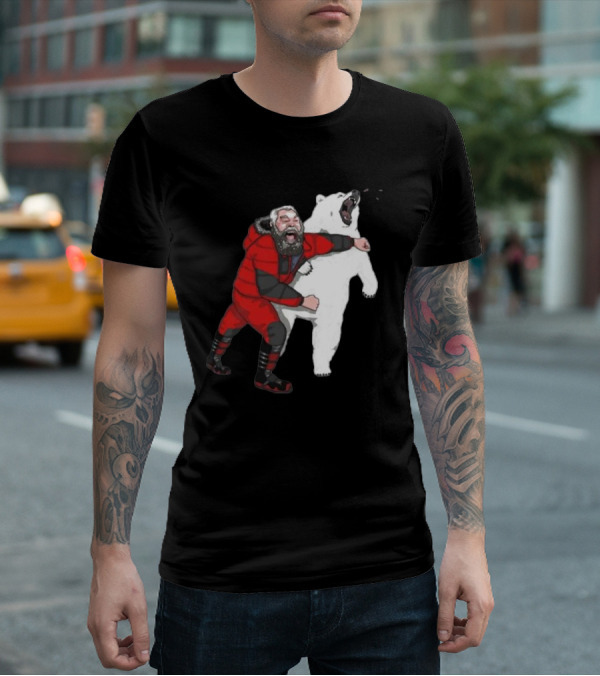 Blessed Bear Fighter Polar Punching Scene T-Shirt