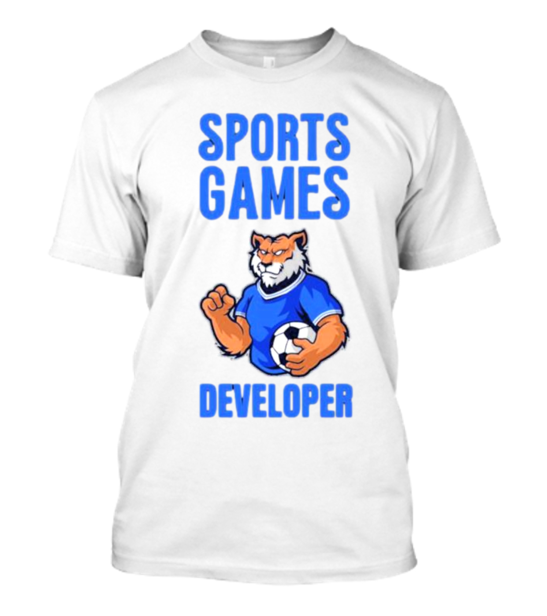 Sports Games Developer Tiger Holding Soccer Ball T-Shirt