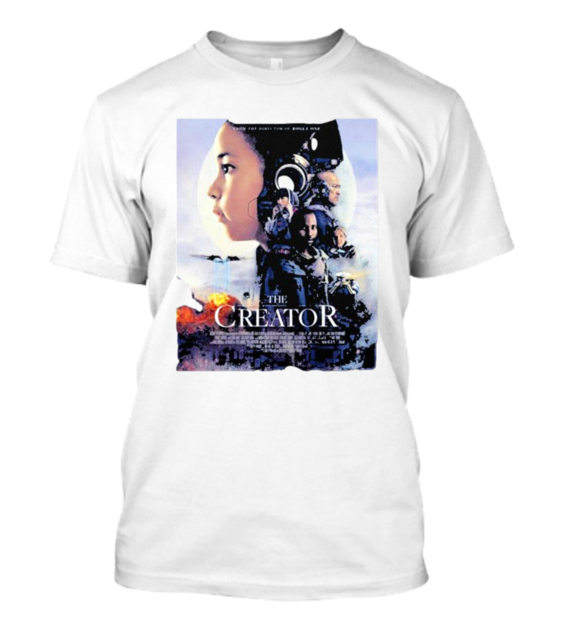 The Creator Movie Poster Design With Characters And Sci-Fi Elements T-Shirt