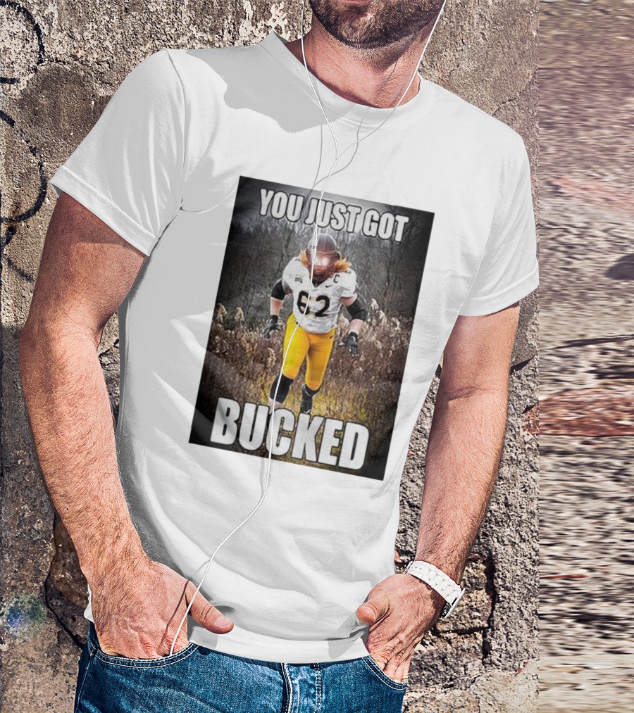 You Just Got Bucked Bucky Williams 62 Football Player Running In Field T-Shirt