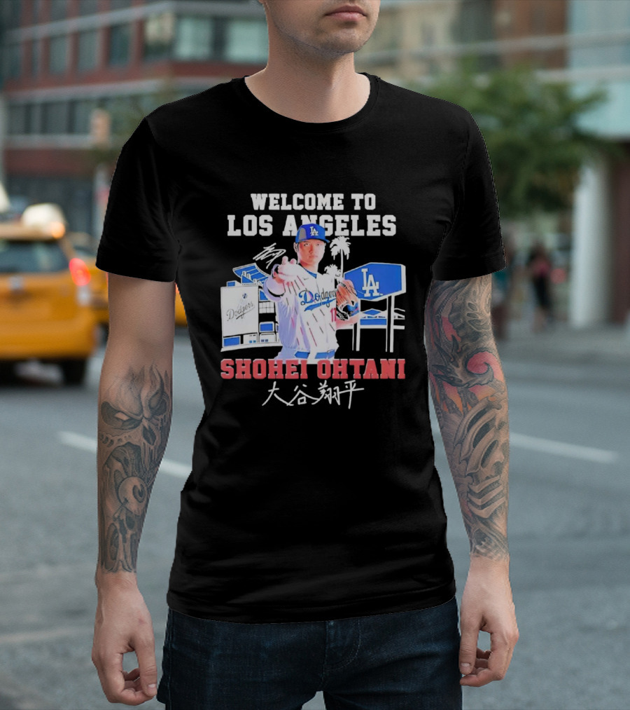 Welcome to Los Angeles Shohei Ohtani LA Dodgers Signature T-Shirt