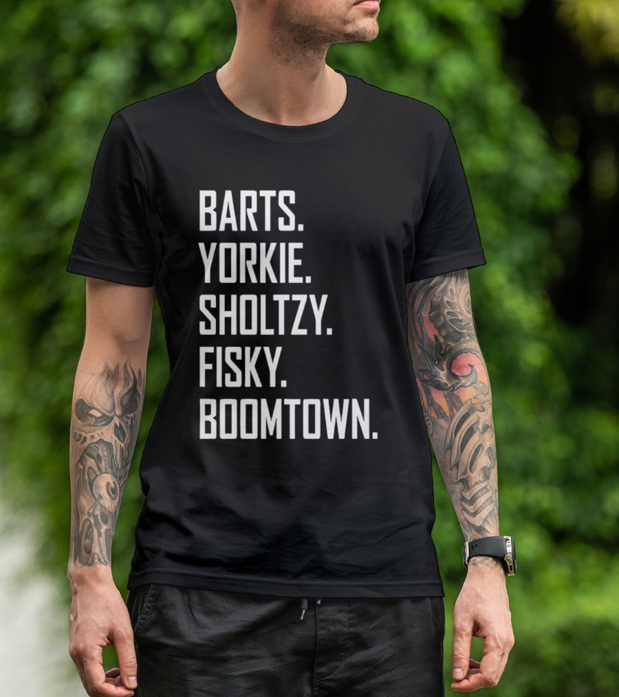 Barts Yorkie Sholtzy Fisky Boomtown Text Sequence T-Shirt
