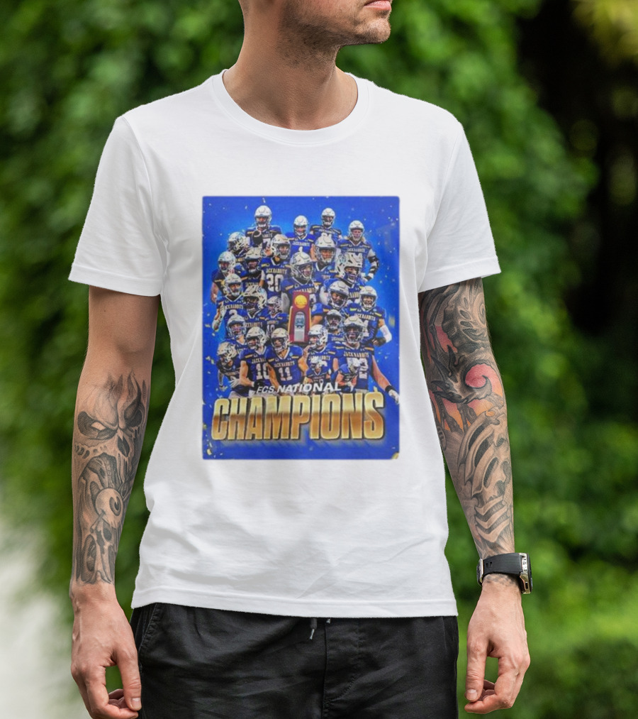 South Dakota State Jackrabbits FCS National Champions 2024 Football Team Victory T-Shirt