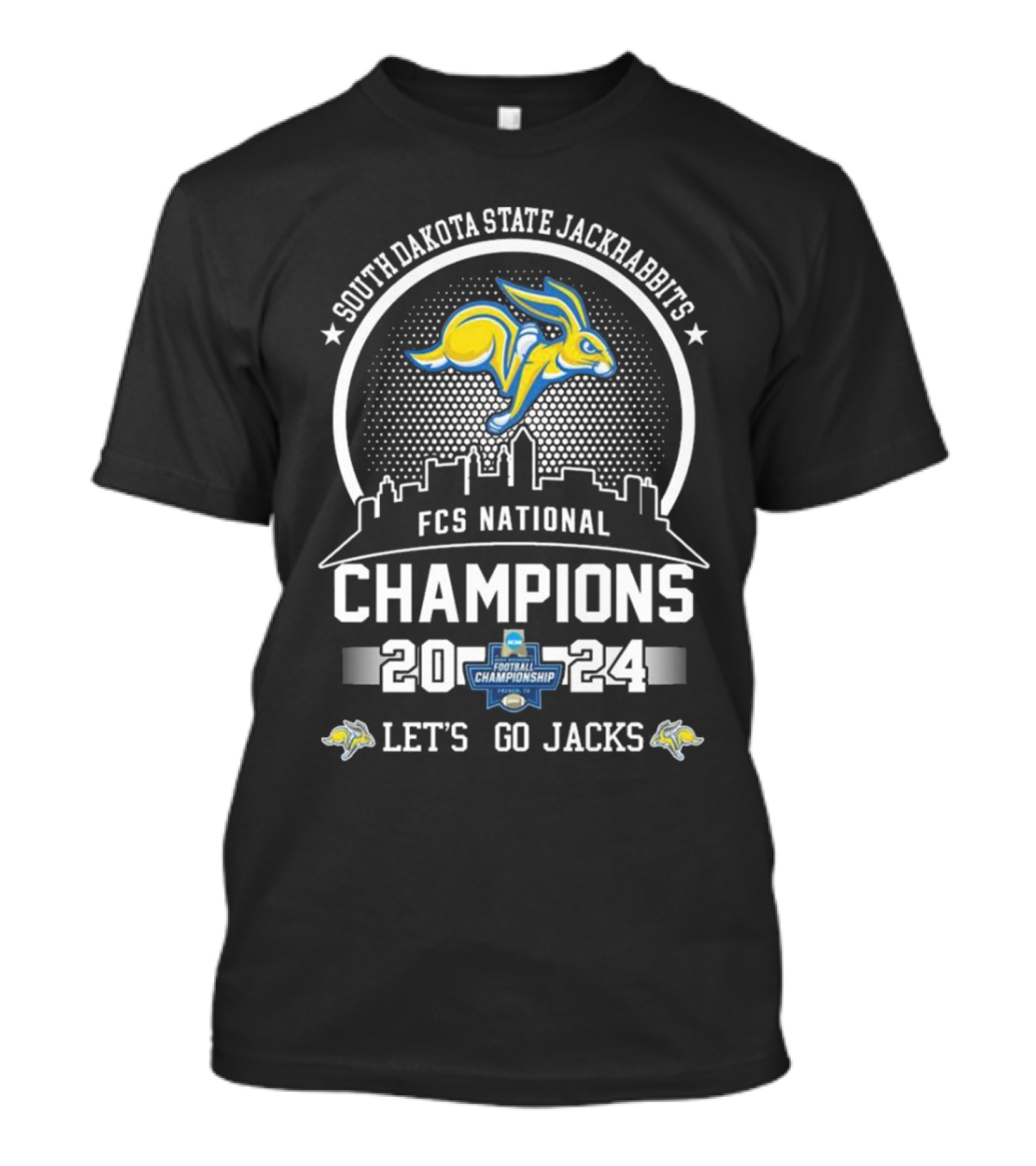 South Dakota State Jackrabbits FCS National Champions 2024 Let's Go Jacks Capital One Championship T-Shirt