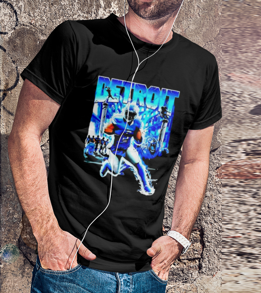Detroit Football Lions Player Dynamic Action Official Merchandise T-Shirt