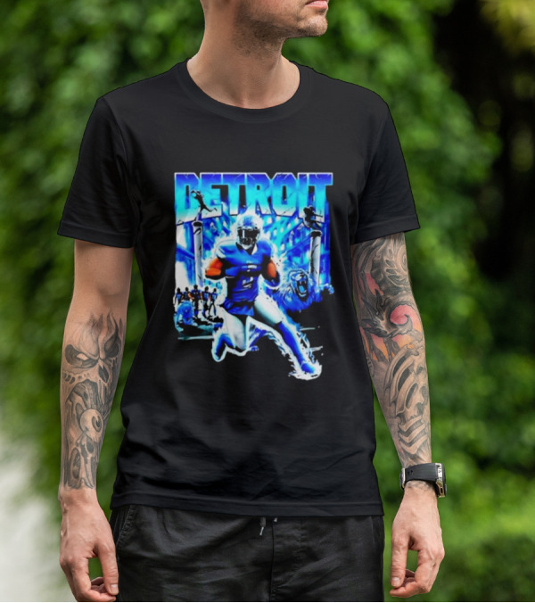 Detroit Football Lions Player Dynamic Action Official Merchandise T-Shirt