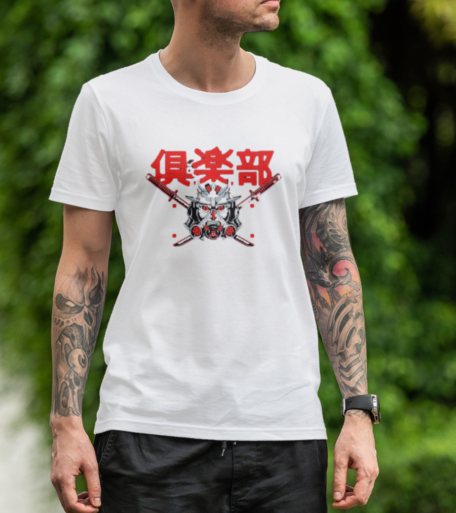 The O C Youth Samurai Helmet With Swords Japanese Text T-Shirt