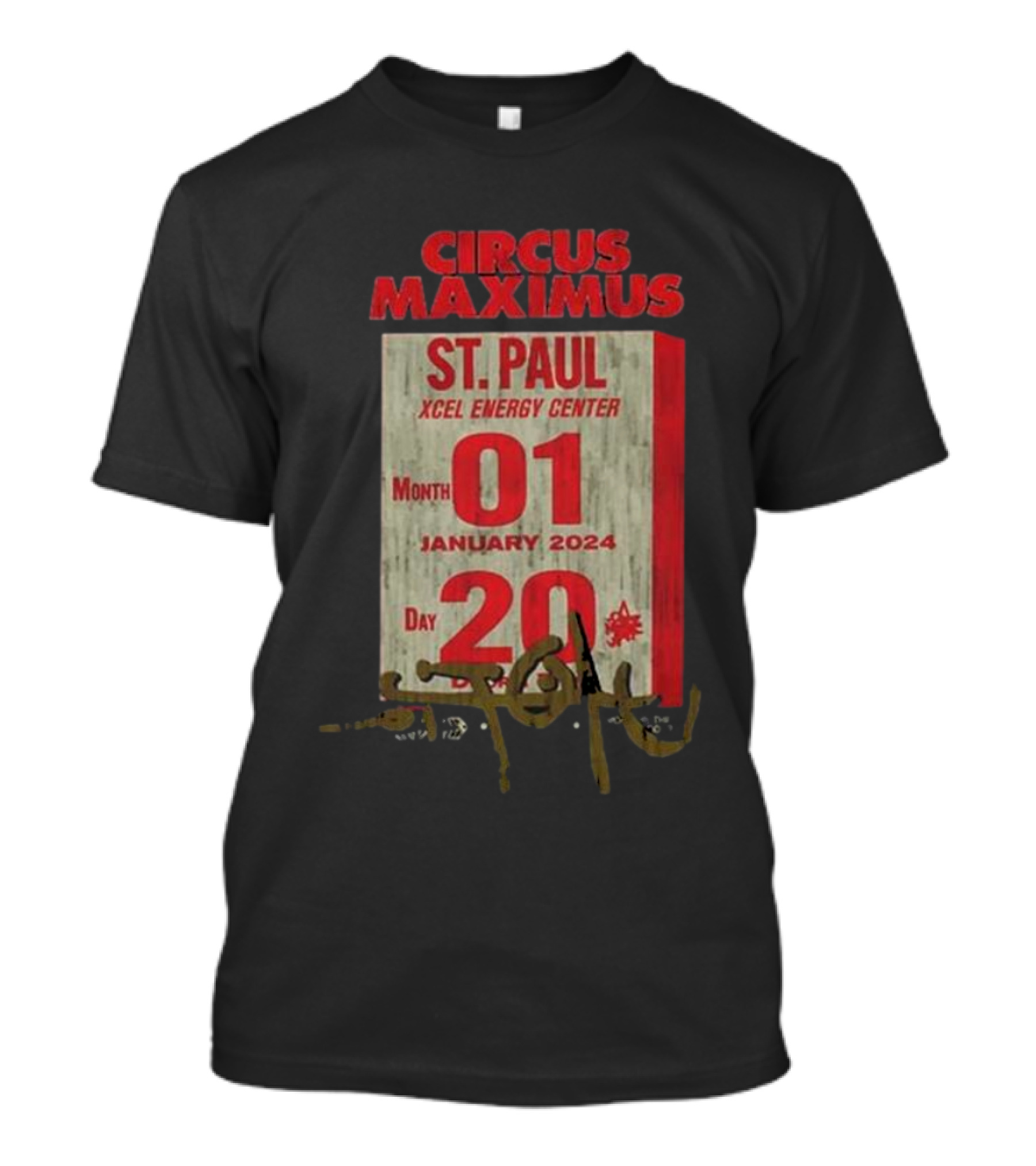 Travis Scott Circus Maximus Tour St Paul Xcel Energy Center January 20 2024 Utopia City Exclusive T-Shirt