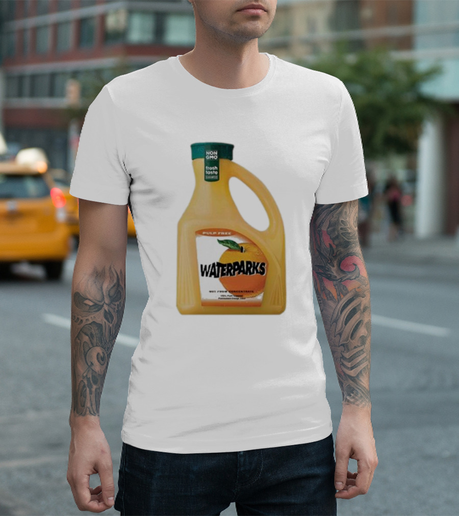 Waterparks Pulp Free Non GMO Orange Juice Fresh Taste T-Shirt