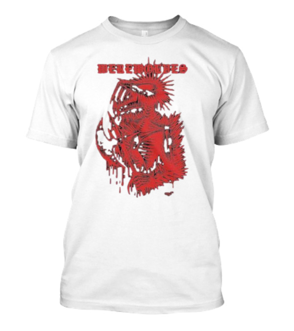 Werewolves Death Metal Red Skeleton Creature T-Shirt