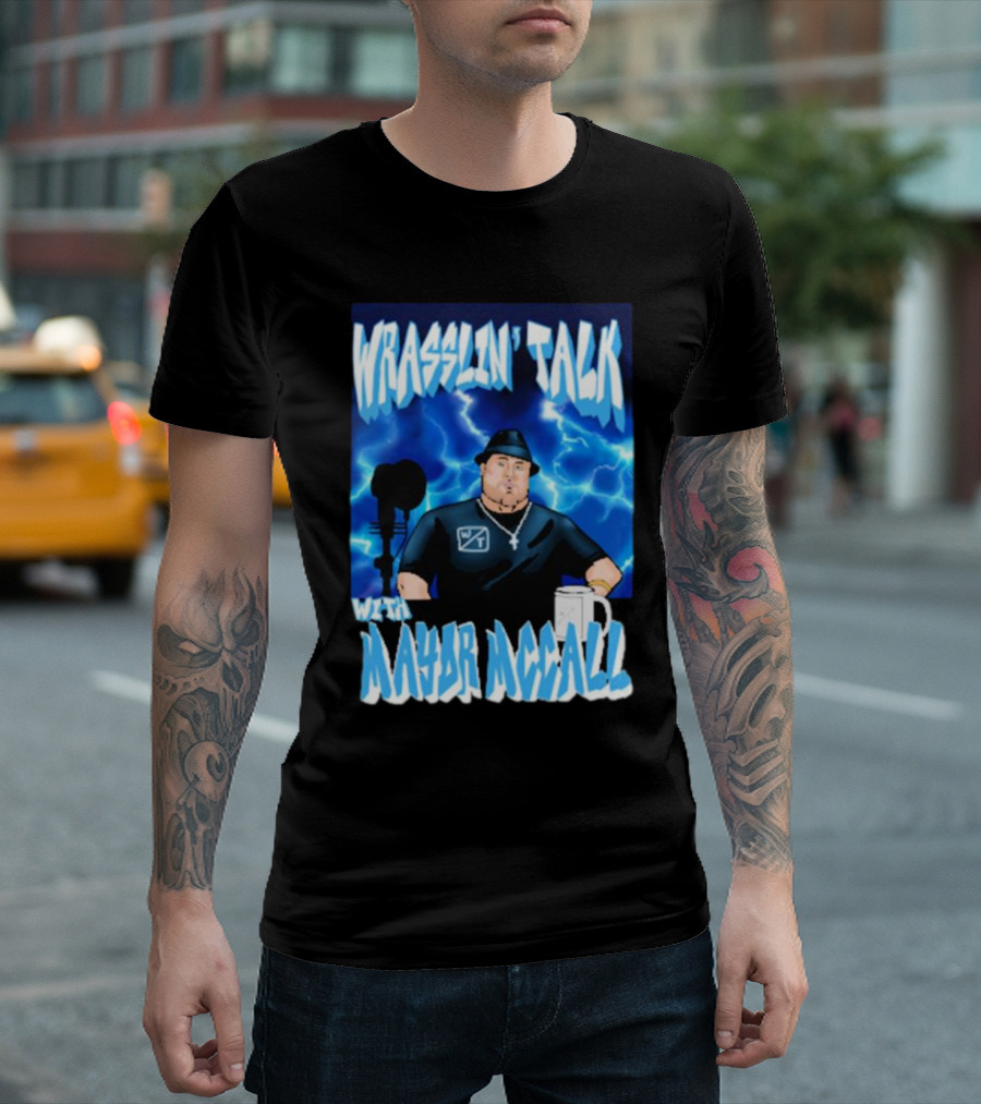 Wrasslin' Talk With Mayor Mccall Blue Lightning T-Shirt