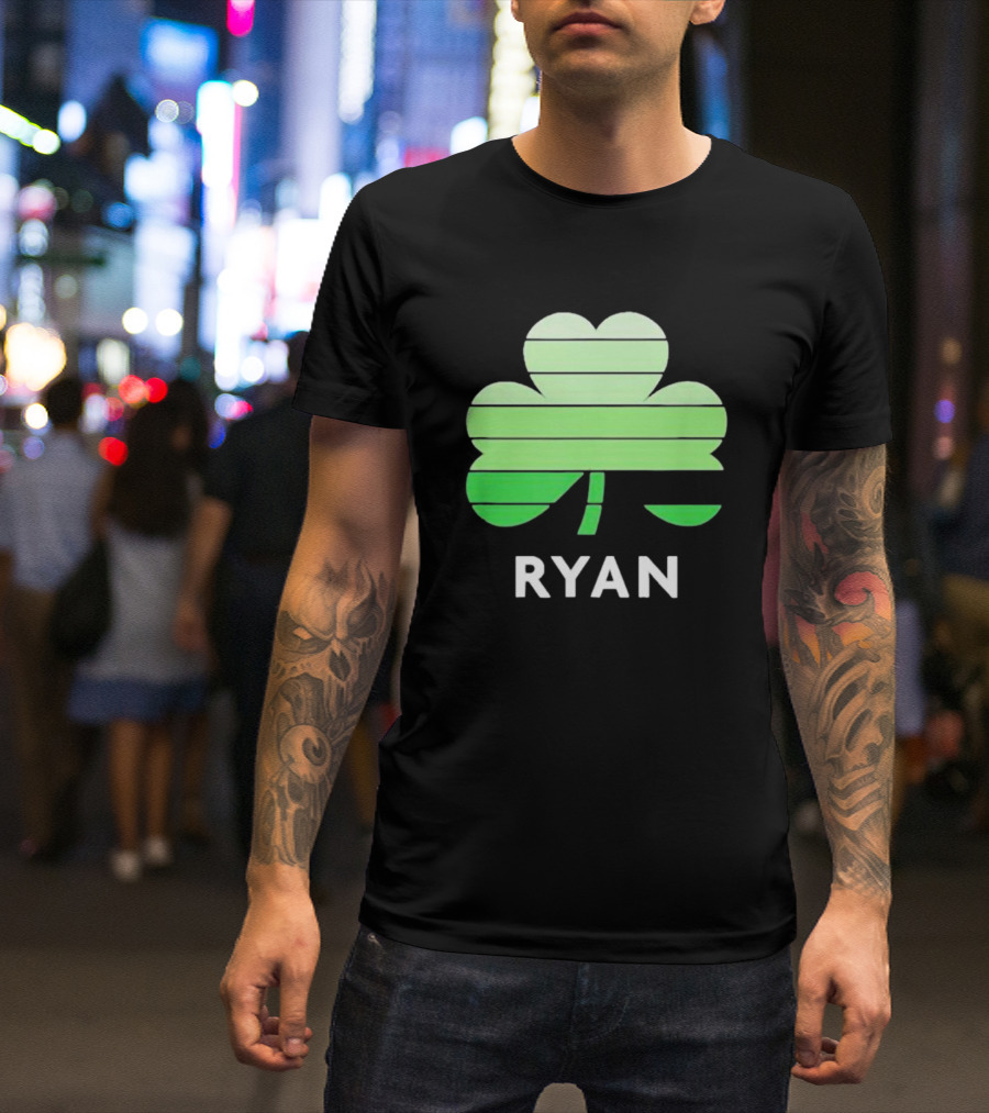 Ryan Vintage Irish Family Name With Clover T-Shirt