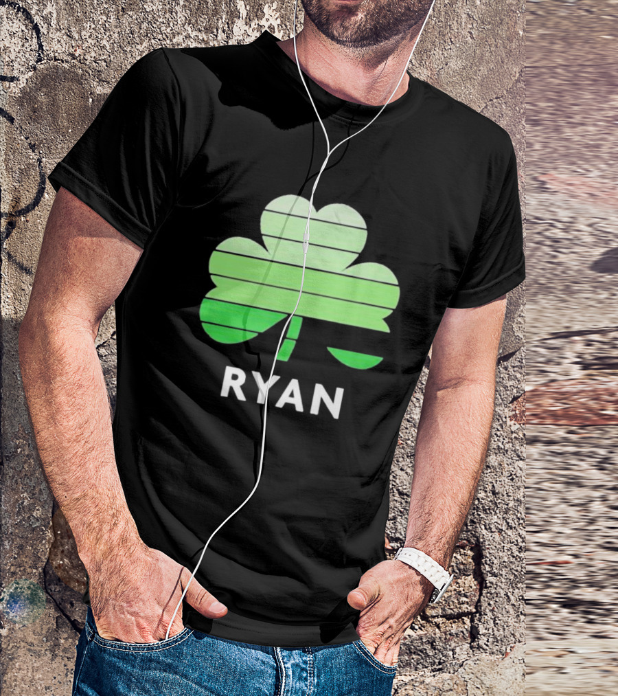 Ryan Vintage Irish Family Name With Clover T-Shirt