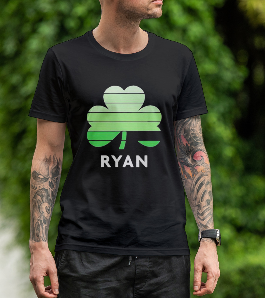 Ryan Vintage Irish Family Name With Clover T-Shirt