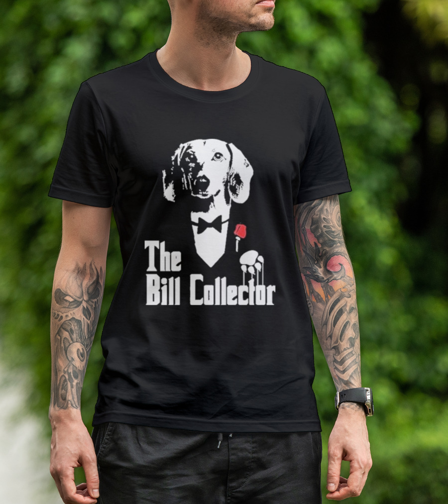 The Bill Collector Dog In Black Tie With Rose And Puppet Strings T-Shirt