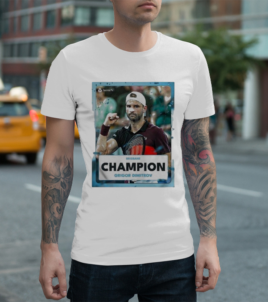 Brisbane Champion Grigor Dimitrov Tennis TV Image T-Shirt