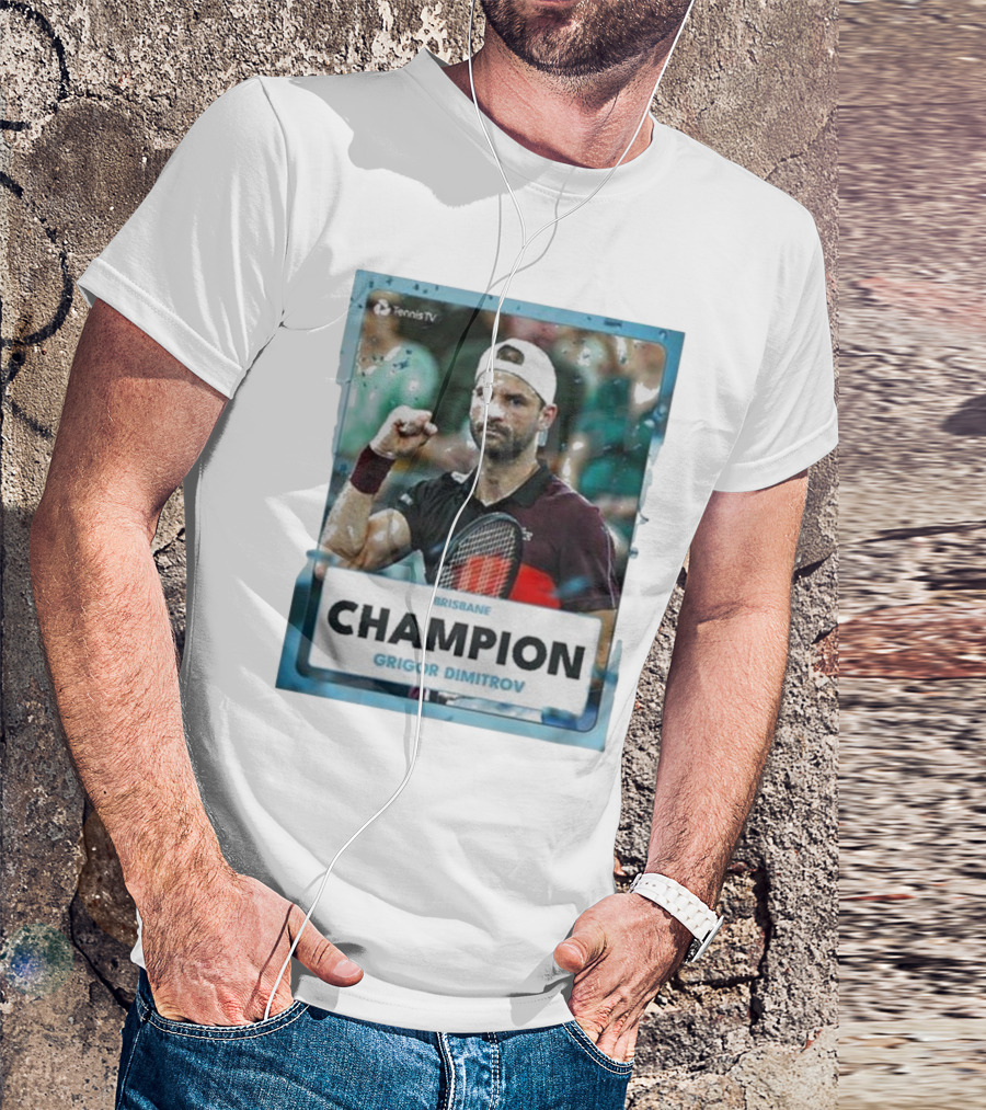Brisbane Champion Grigor Dimitrov Tennis TV Image T-Shirt