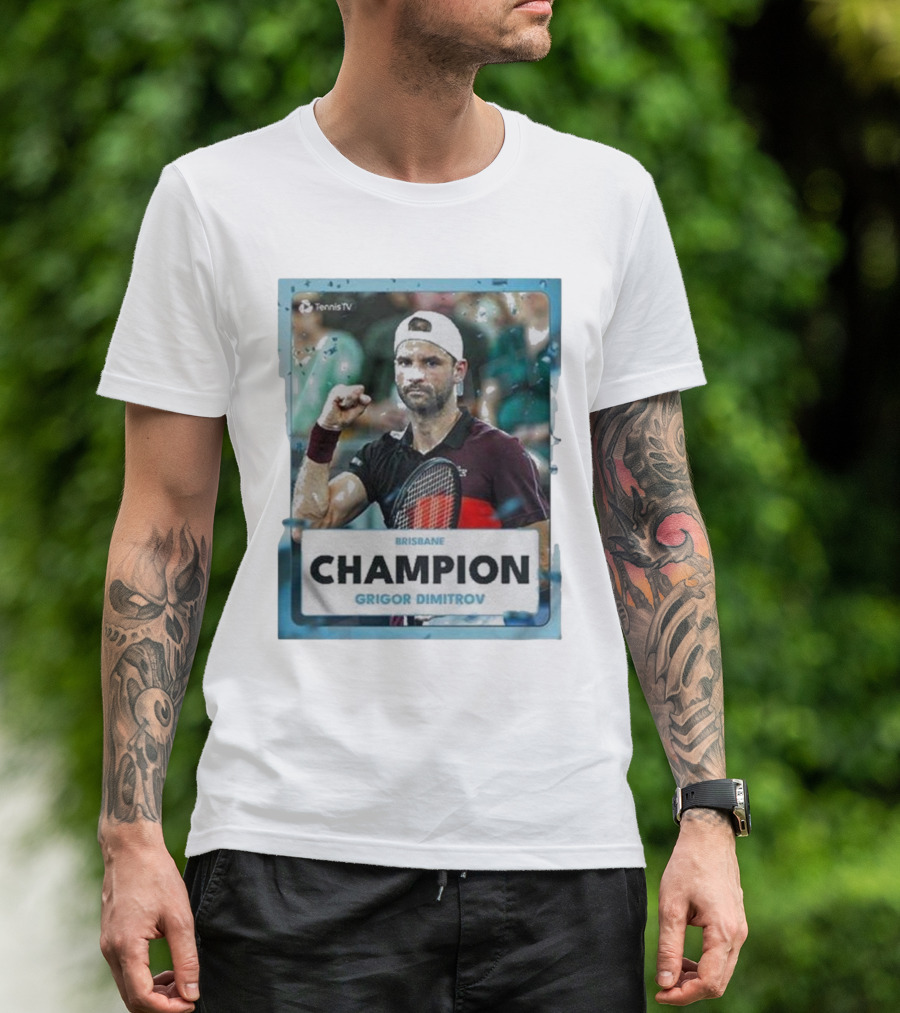 Brisbane Champion Grigor Dimitrov Tennis TV Image T-Shirt