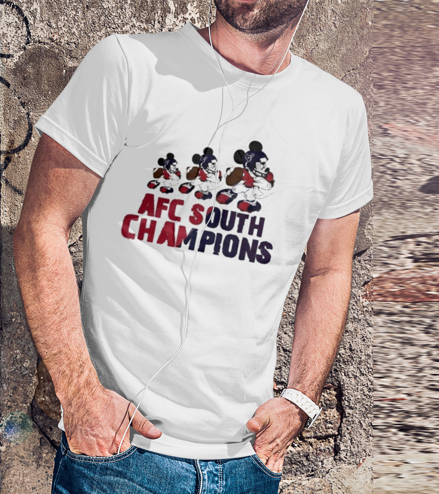 Mickey Mouse Disney Houston Texans AFC South Champions 2023-2024 T-Shirt